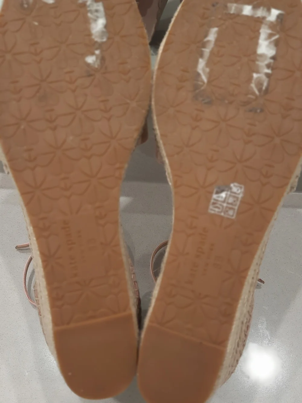 Kate Spade Blush Pink Espadrille Wedge Sandals Size 8